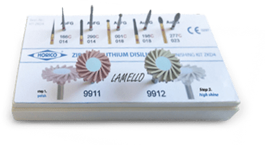 5 lion diamond burs and 2 diamond polishers lamello for treatment of ceramics.