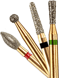 Lion Diamond premium burs—a variety of shapes and sizes